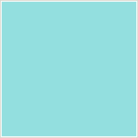 93DFDF Hex Color Image (LIGHT BLUE, MORNING GLORY)