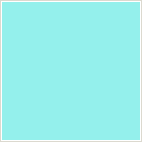 94F0EC Hex Color Image (AQUA, BABY BLUE, ICE COLD, LIGHT BLUE)