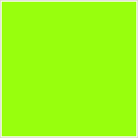 98FF0D Hex Color Image (CHARTREUSE, GREEN YELLOW, LIME, LIME GREEN)