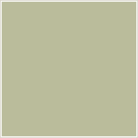 BABC9B Hex Color Image (HEATHERED GRAY, YELLOW GREEN)