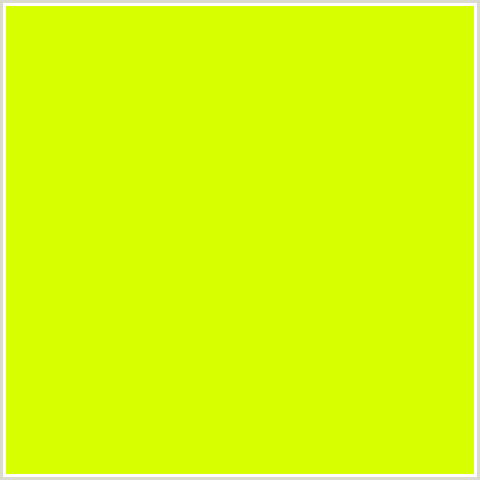 D8FF00 Hex Color Image (CHARTREUSE YELLOW, YELLOW GREEN)