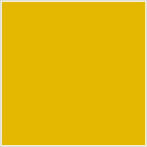 E4B700 Hex Color Image (CORN, ORANGE YELLOW)