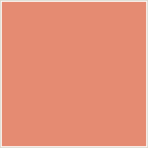 E58B72 Hex Color Image (APRICOT, RED ORANGE)