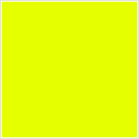E5FF00 Hex Color Image (CHARTREUSE YELLOW, YELLOW GREEN)