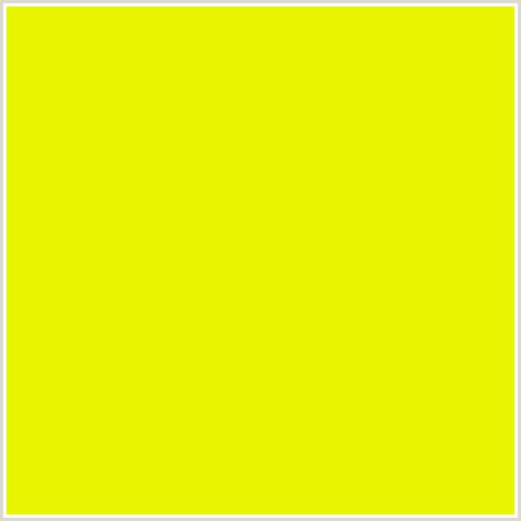 E7F600 Hex Color Image (CHARTREUSE YELLOW, YELLOW GREEN)