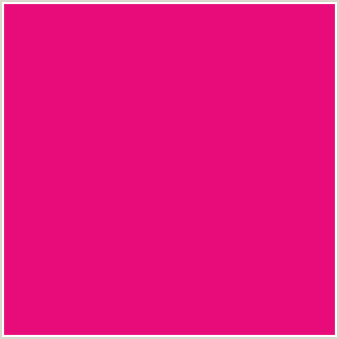 E80C7A Hex Color Image (DEEP PINK, FUCHSIA, FUSCHIA, HOT PINK, MAGENTA, RAZZMATAZZ)