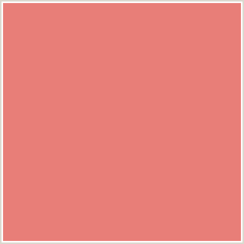 E87E78 Hex Color Image (APRICOT, RED, SALMON)