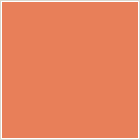 E87F59 Hex Color Image (BURNT SIENNA, RED ORANGE)