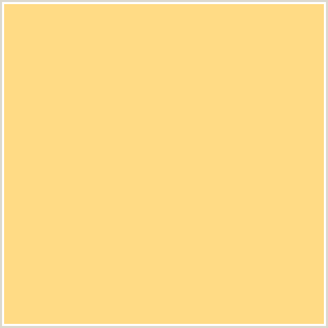 FFDB85 Hex Color Image (SALOMIE, YELLOW ORANGE)